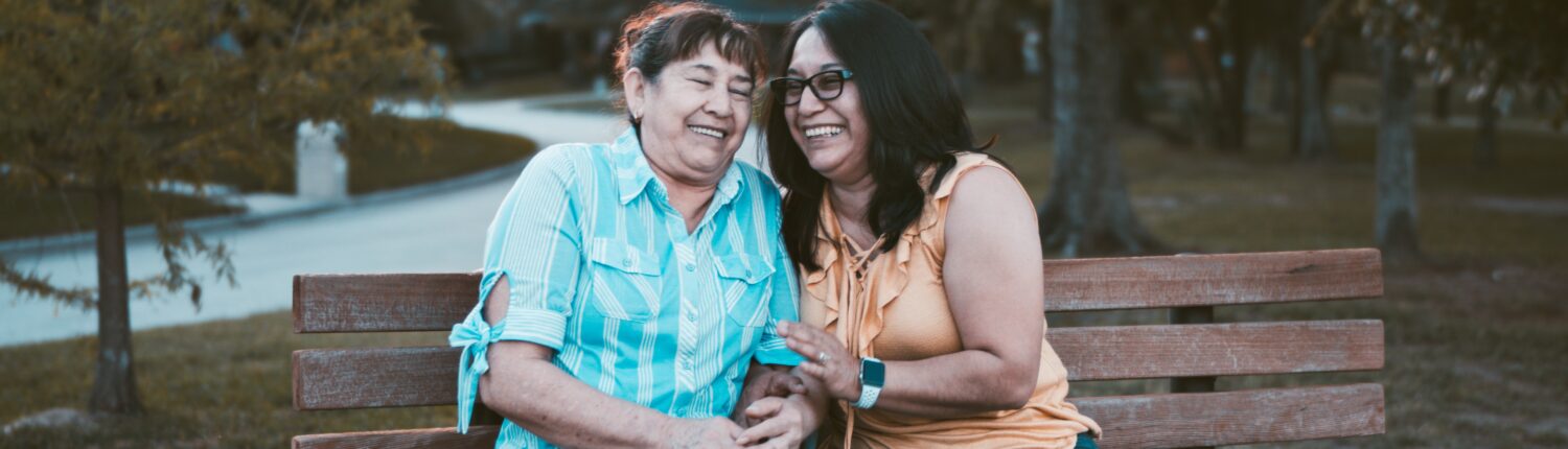 Two women laughing