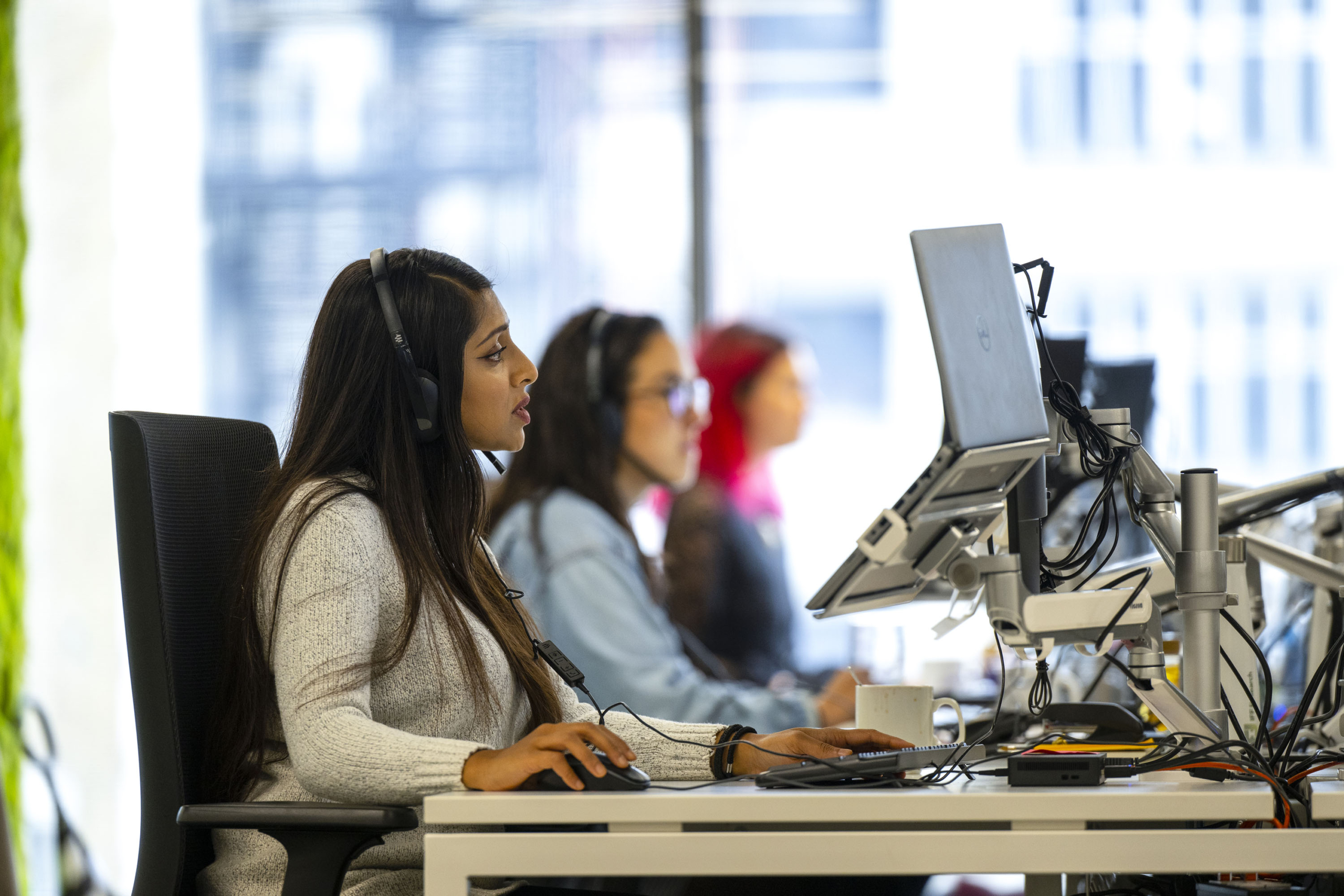 People working at their desks